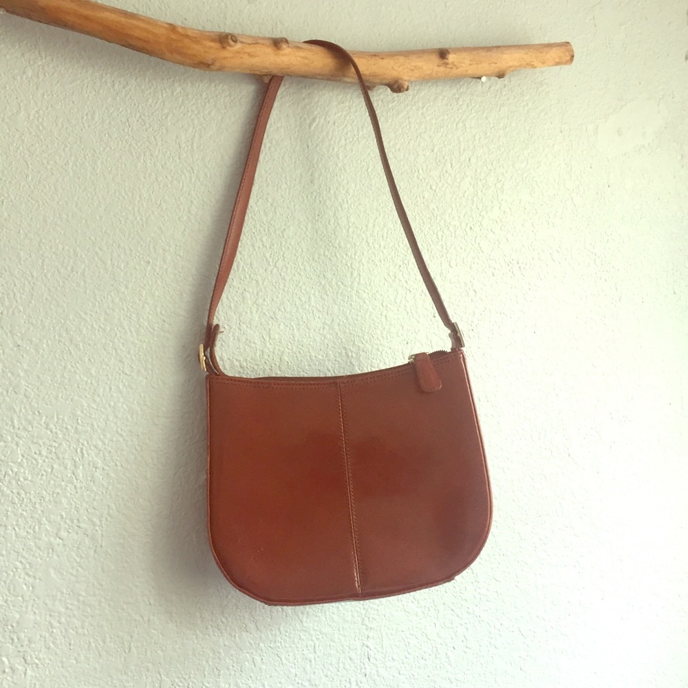 Fossil Petite Leather Shoulder Bag, Chestnut Color